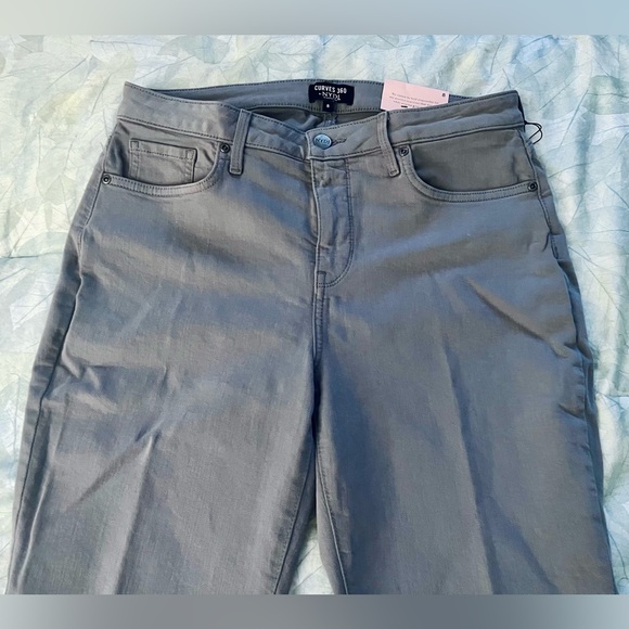 NYDJ Curves 360 Slim Straight Ankle Jeans with Side Slits, in Mineral | Sz. 8 🆕 - Picture 5 of 8